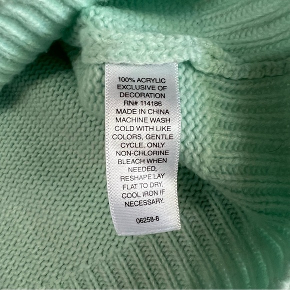St John’s Bay Chill Mint Green Crewneck Pullover Knit Sweater size XXL - Picture 5 of 6